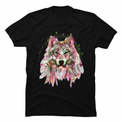 native american wolf t shirt